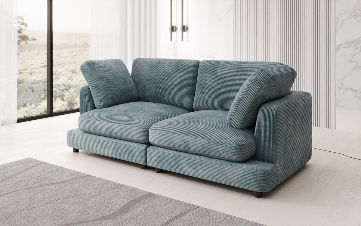 Designer 2-zits bank Thalessa in Ribstof