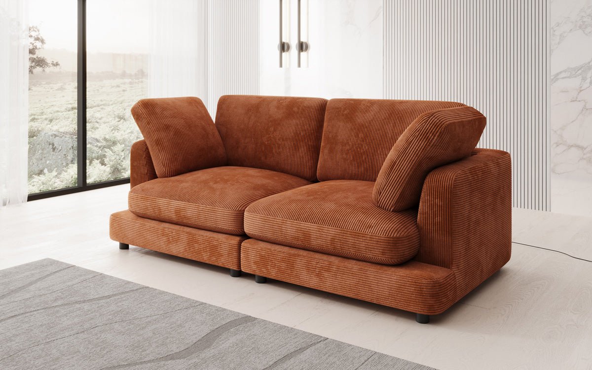 Designer 2-zits bank Thalessa in Ribstof