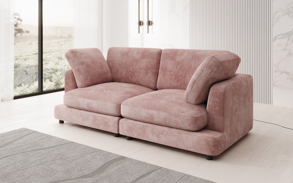 Designer 2-zits bank Thalessa in Ribstof