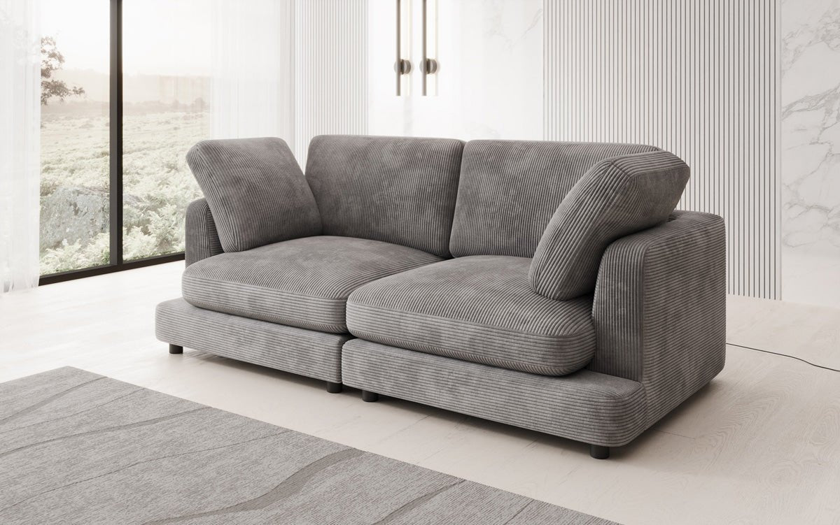 Designer 2-zits bank Thalessa in Ribstof