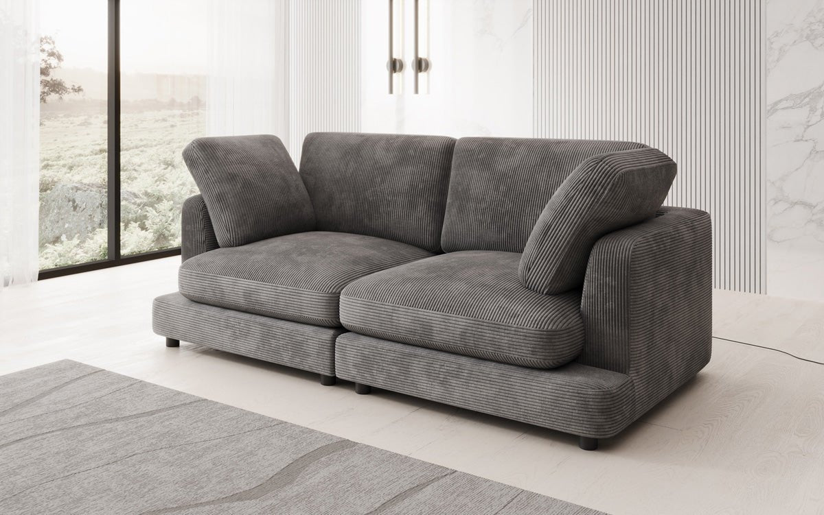 Designer 2-zits bank Thalessa in Ribstof