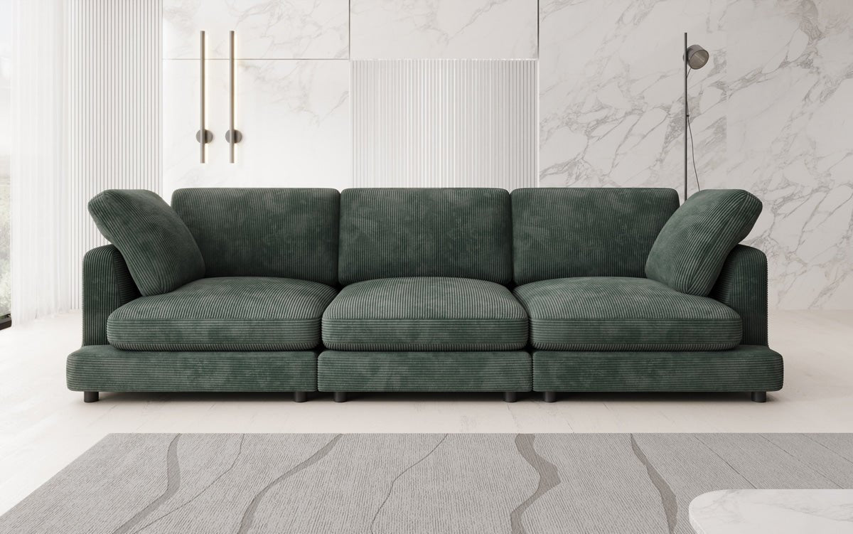 Designer 3-zitsbank Thalessa in Ribstof