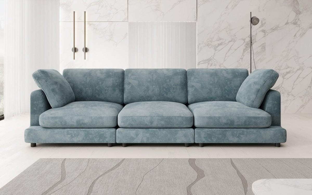 Designer 3-zitsbank Thalessa in Ribstof