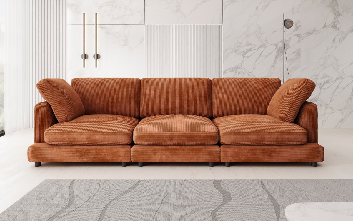 Designer 3-zitsbank Thalessa in Ribstof
