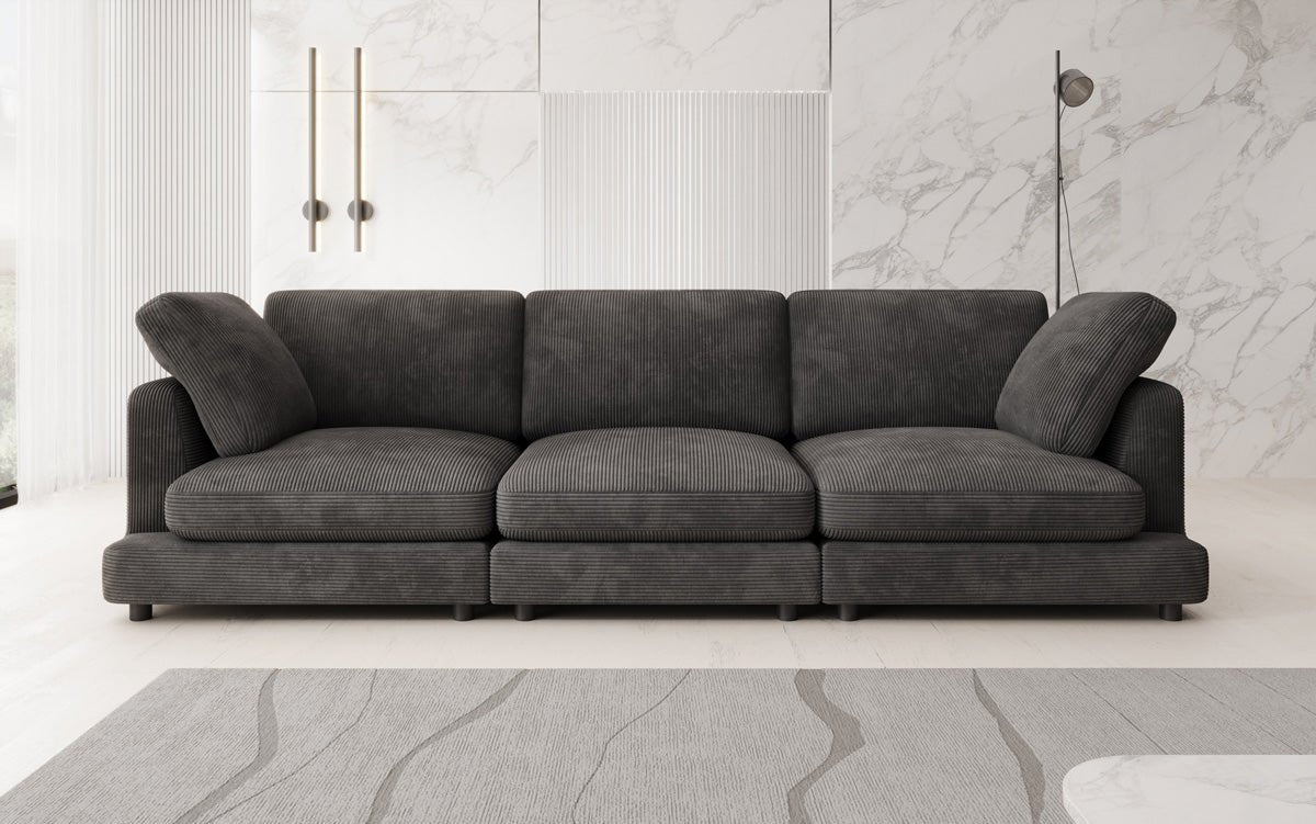 Designer 3-zitsbank Thalessa in Ribstof