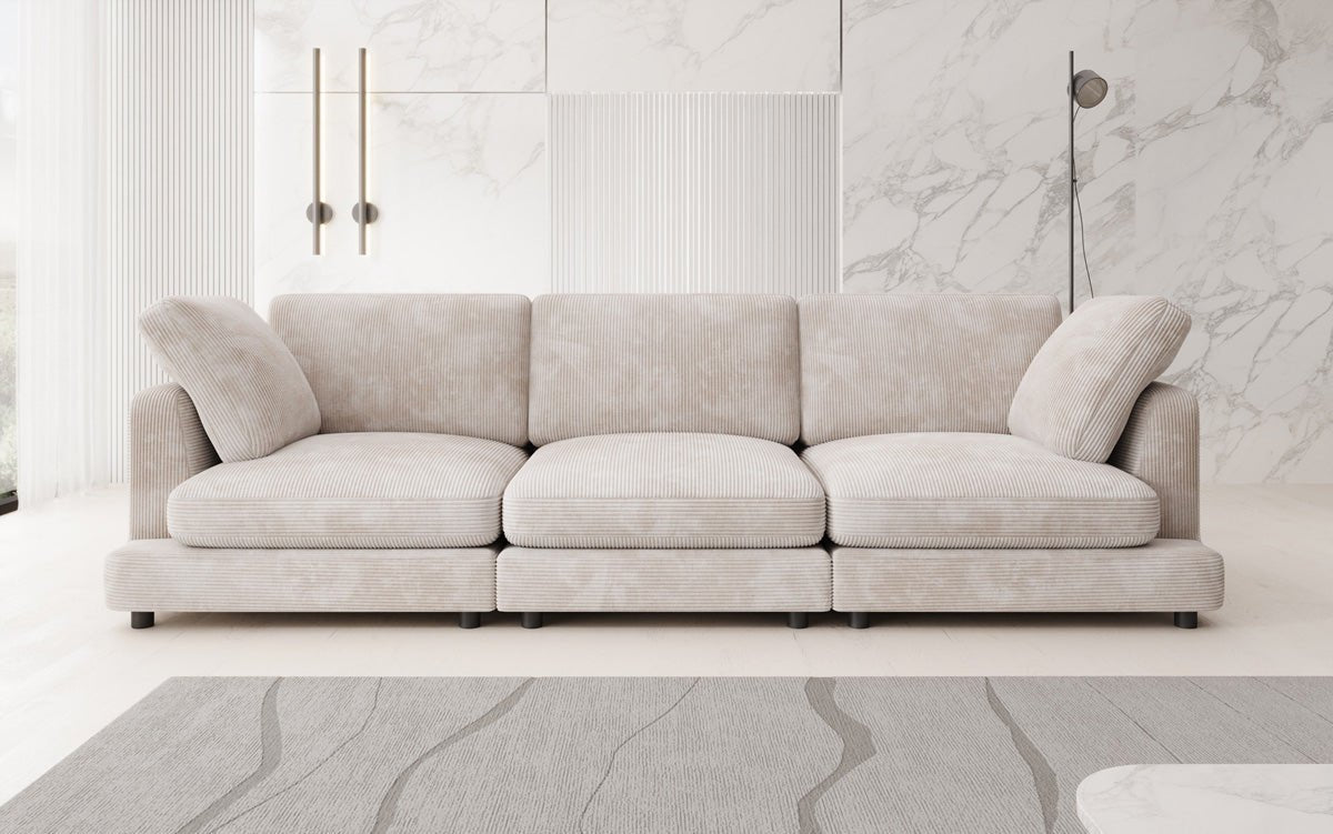 Designer 3-zitsbank Thalessa in Ribstof