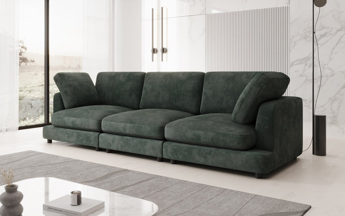 Designer 3-zitsbank Thalessa in Ribstof