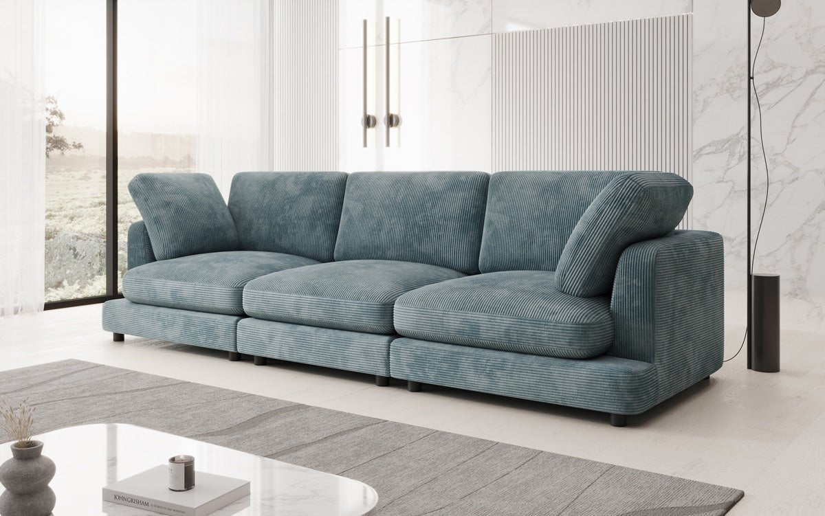 Designer 3-zitsbank Thalessa in Ribstof