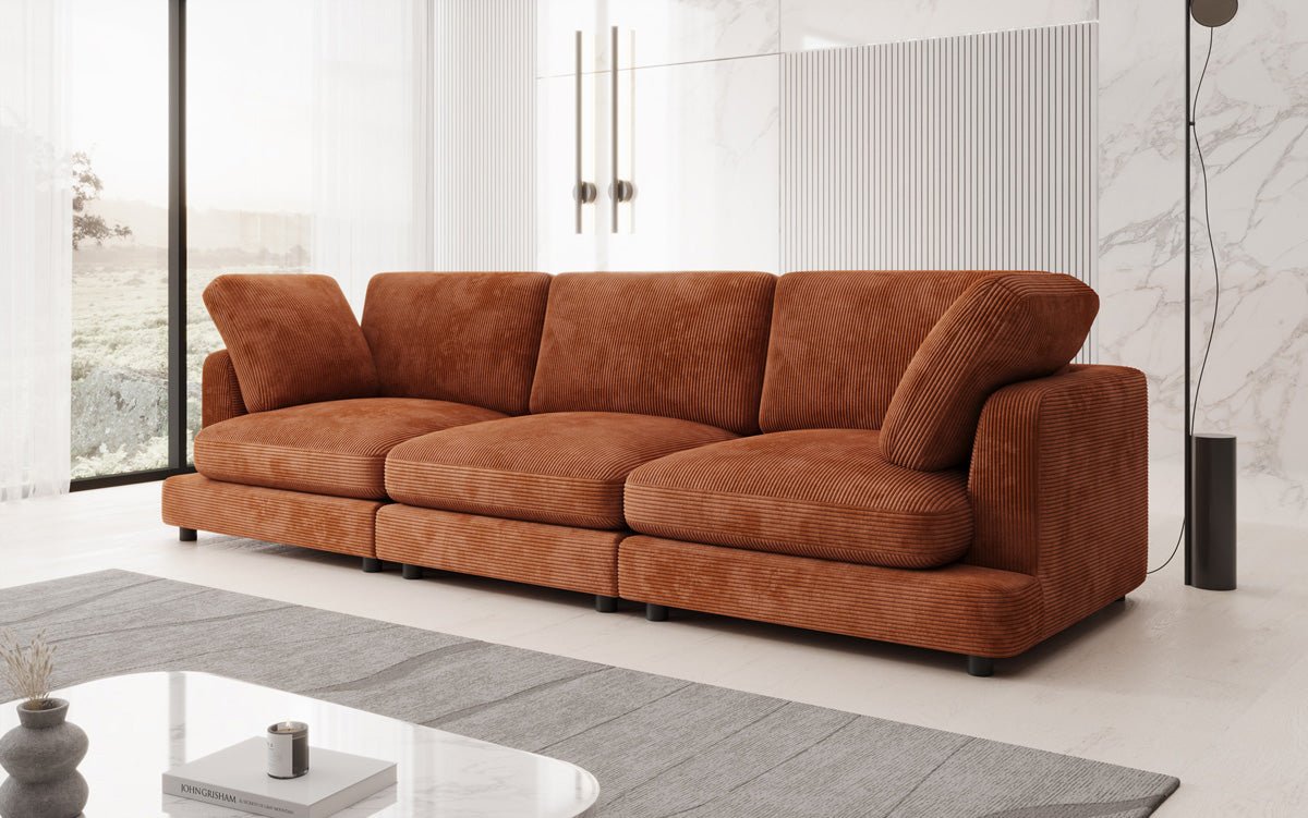 Designer 3-zitsbank Thalessa in Ribstof