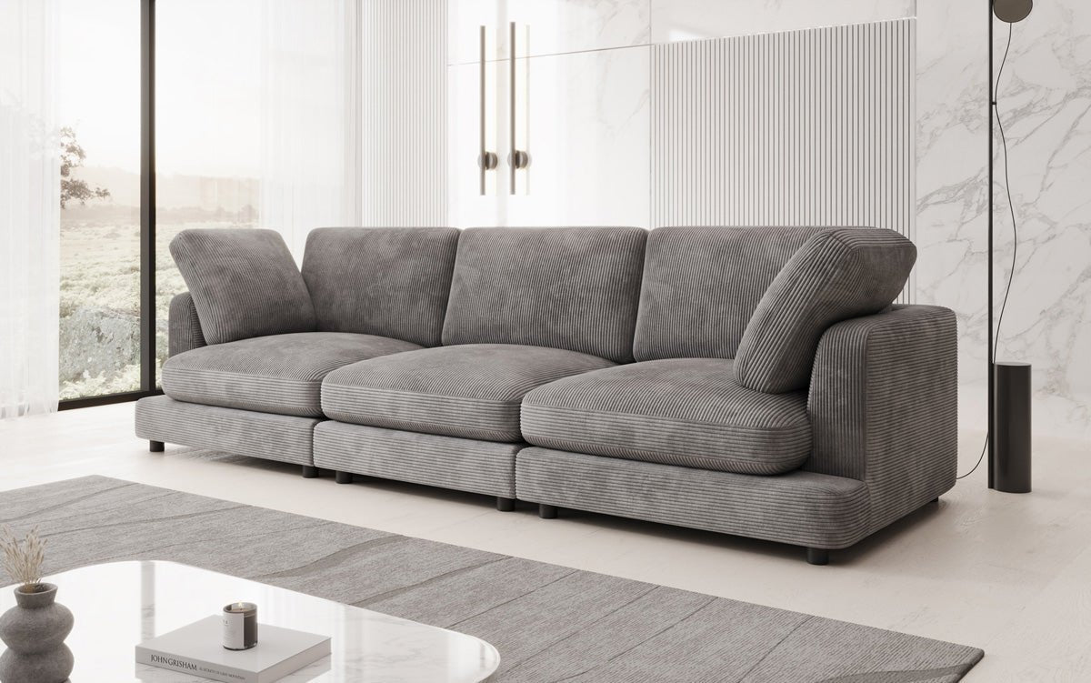 Designer 3-zitsbank Thalessa in Ribstof