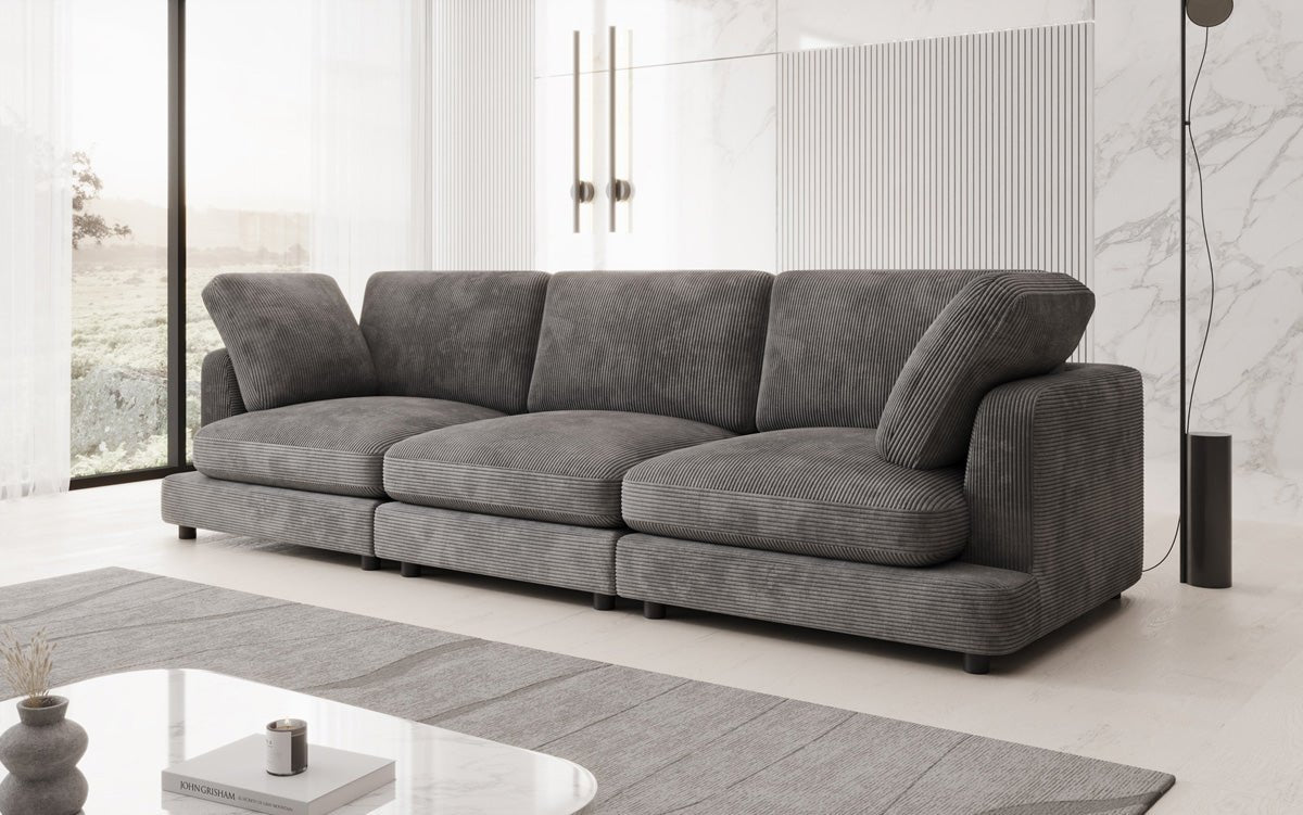 Designer 3-zitsbank Thalessa in Ribstof