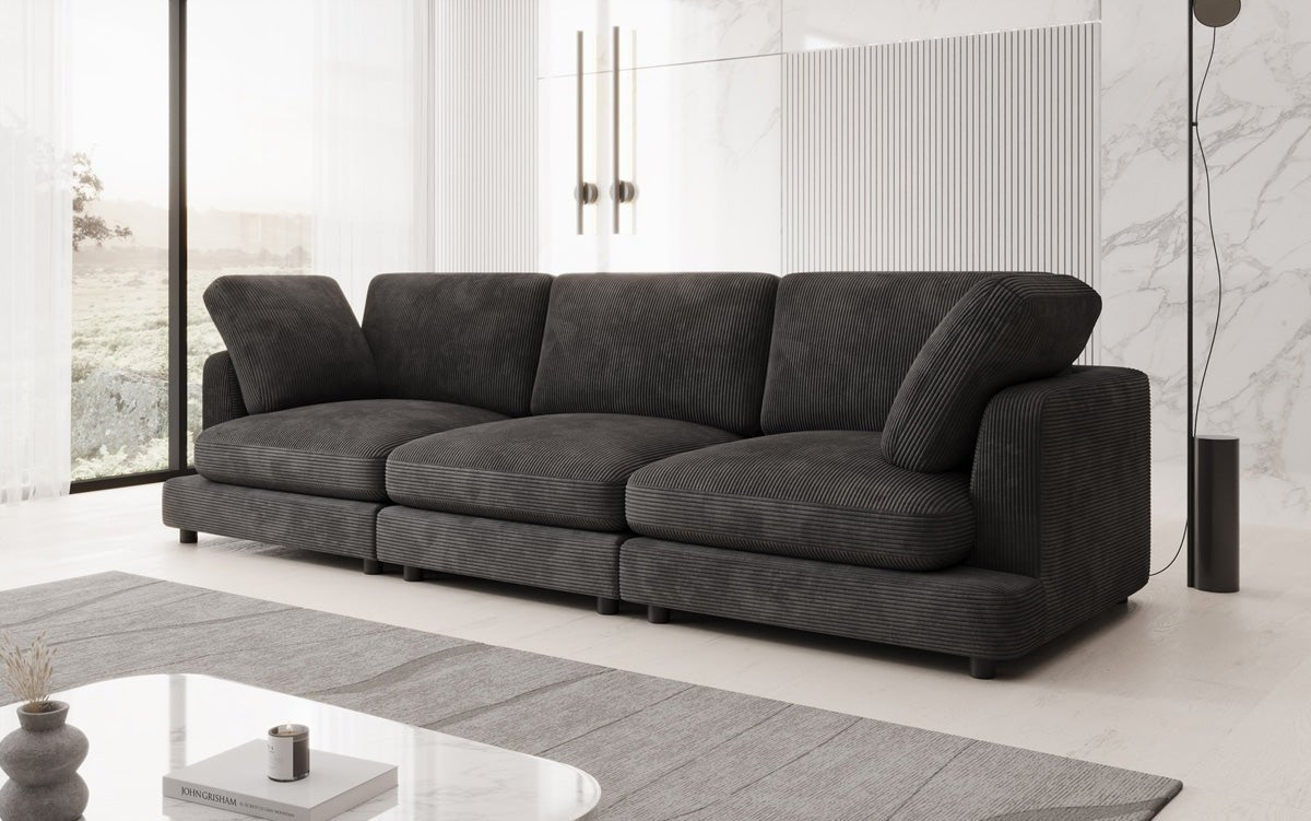 Designer 3-zitsbank Thalessa in Ribstof