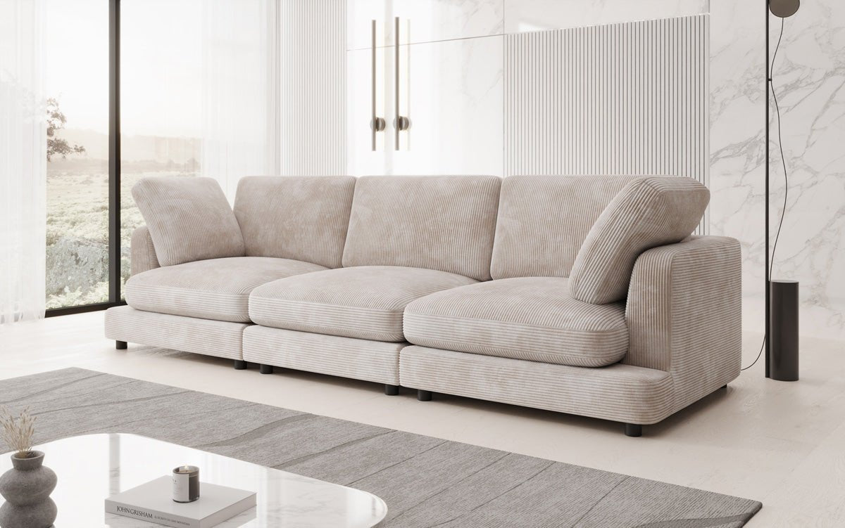 Designer 3-zitsbank Thalessa in Ribstof