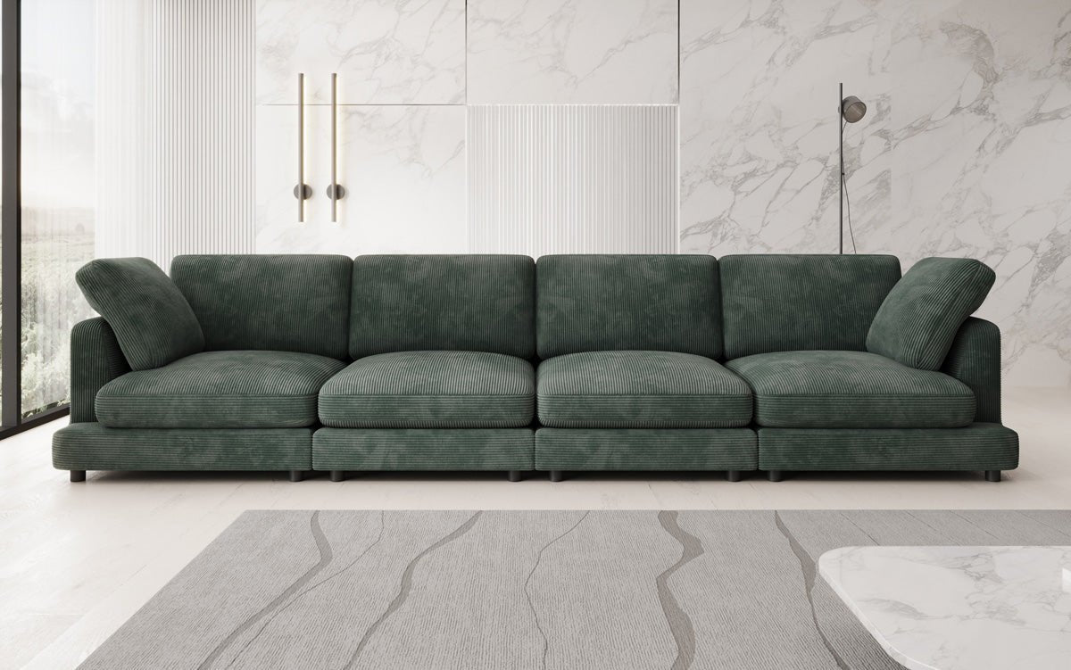 Designer 4-zitsbank Thalessa in Ribstof