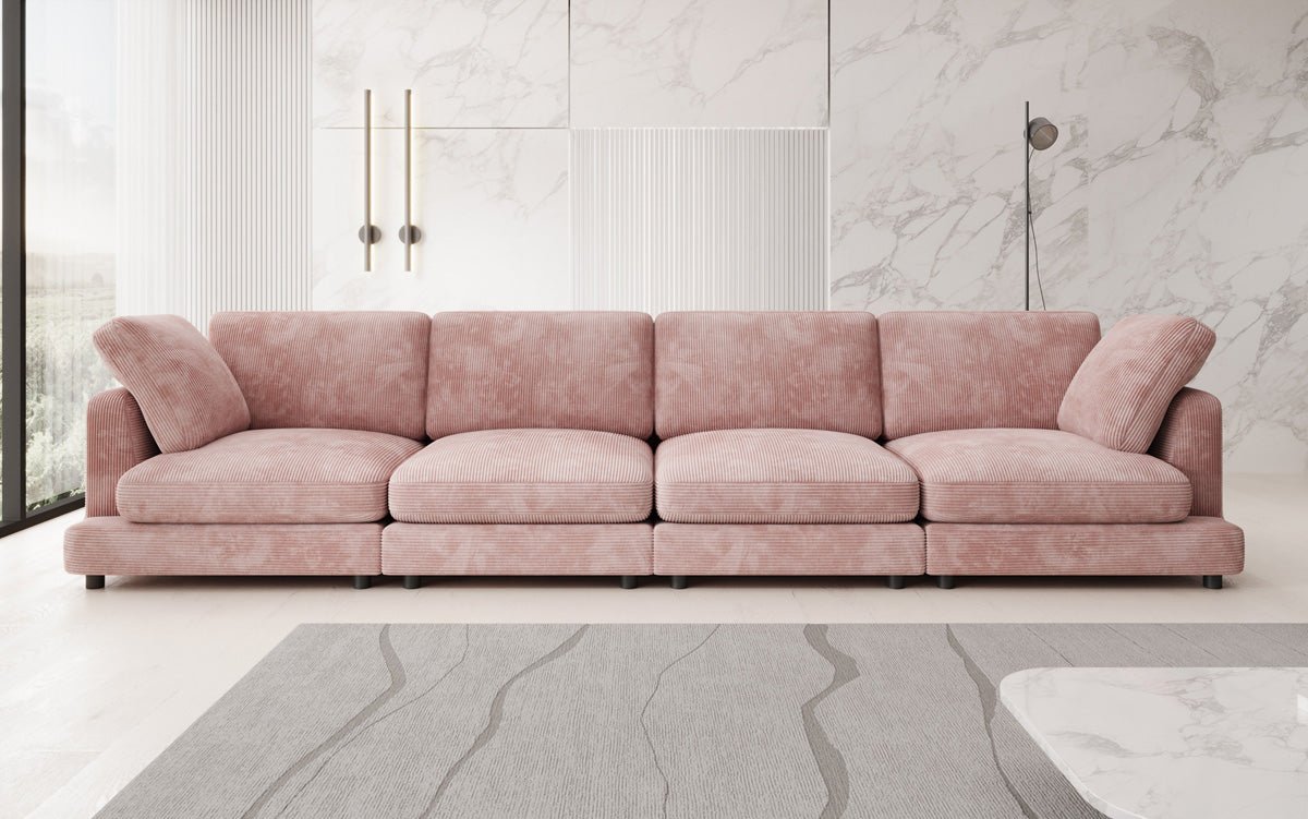 Designer 4-zitsbank Thalessa in Ribstof