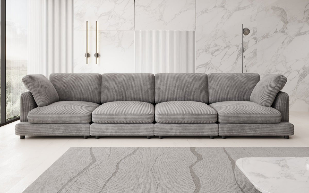 Designer 4-zitsbank Thalessa in Ribstof