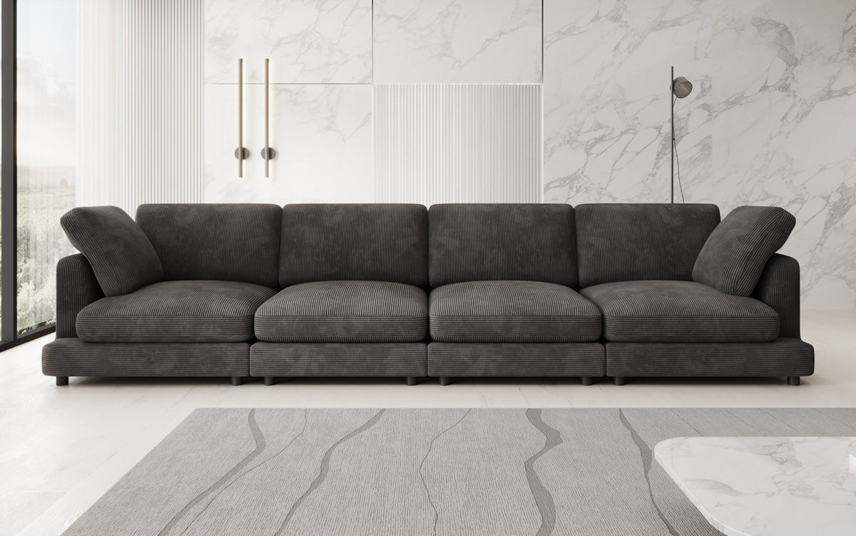 Designer 4-zitsbank Thalessa in Ribstof