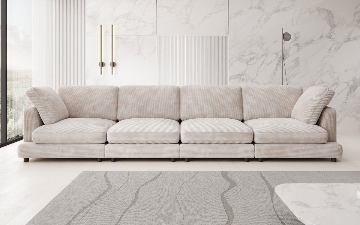 Designer 4-zitsbank Thalessa in Ribstof