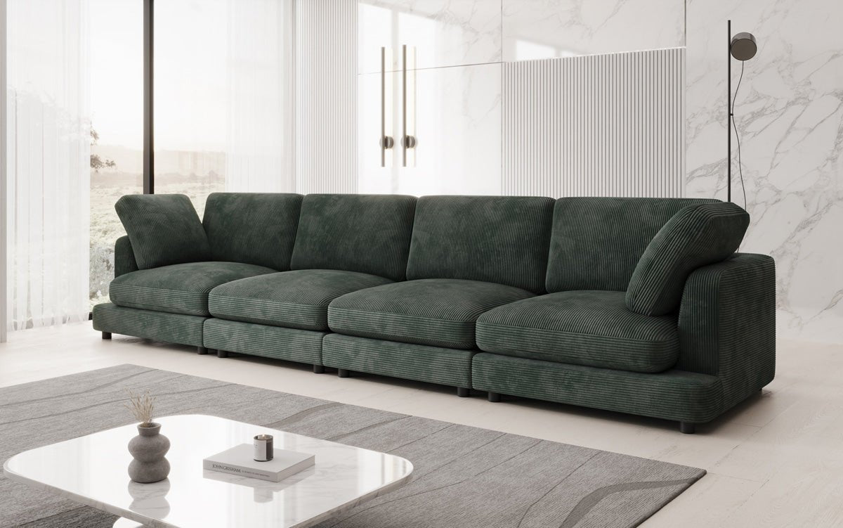Designer 4-zitsbank Thalessa in Ribstof