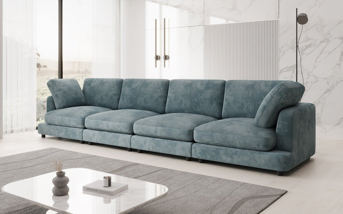 Designer 4-zitsbank Thalessa in Ribstof