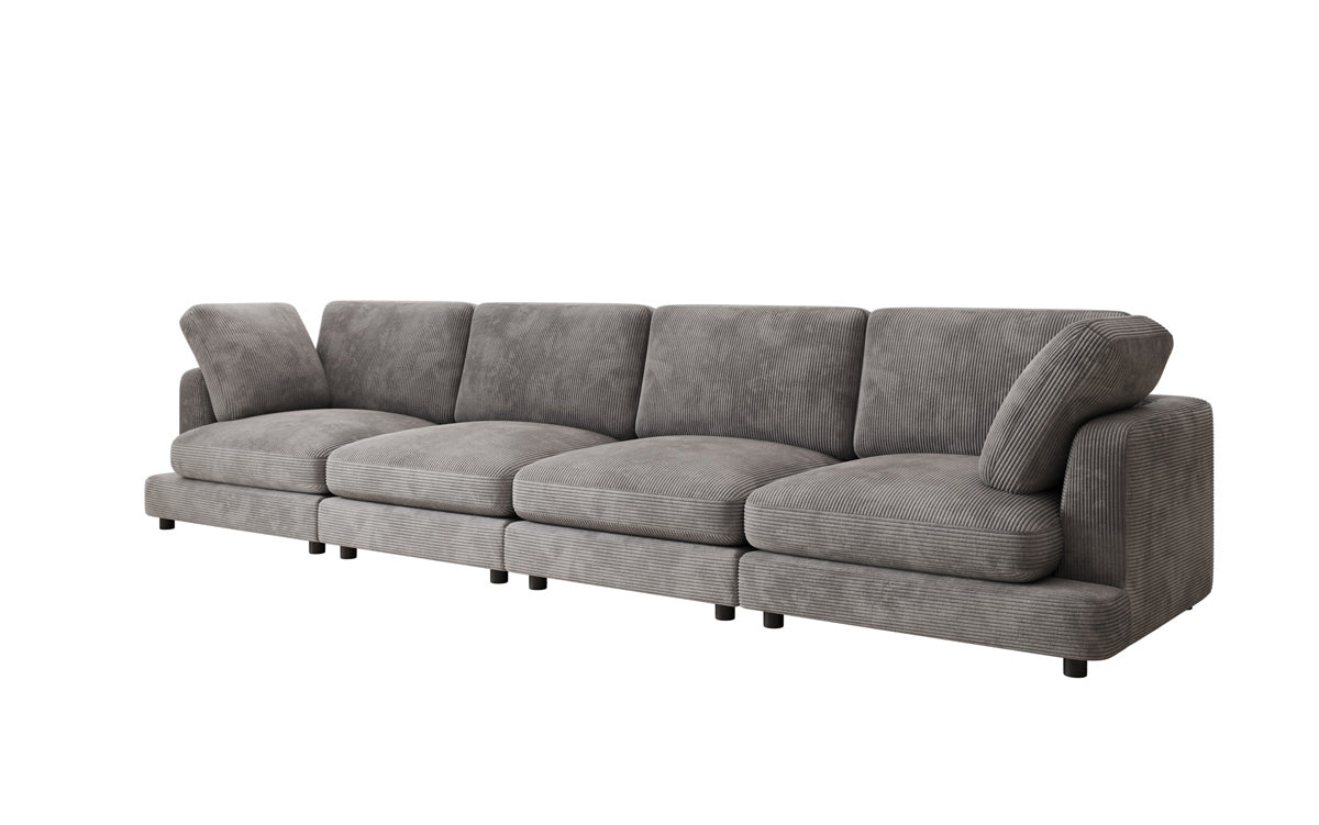 Designer 4-zitsbank Thalessa in Ribstof