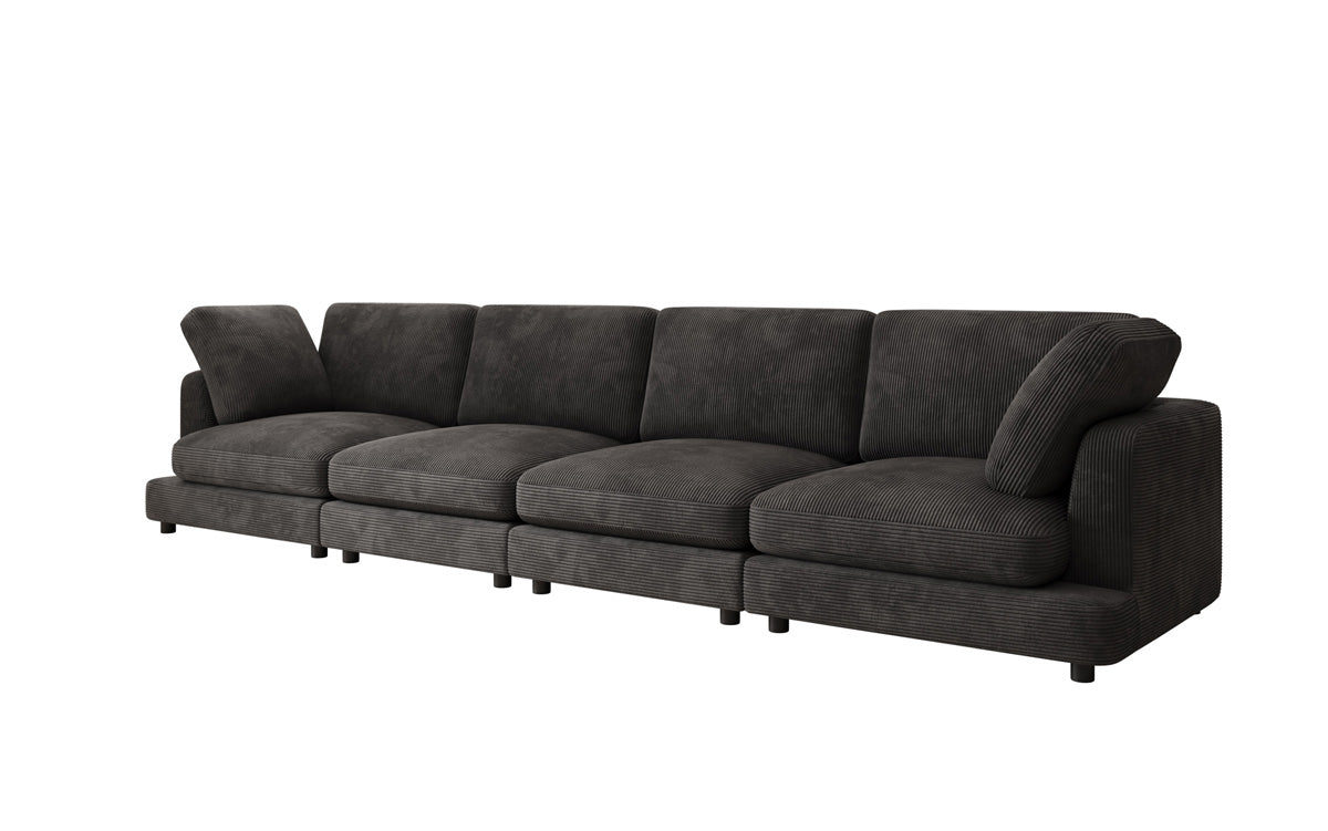Designer 4-zitsbank Thalessa in Ribstof