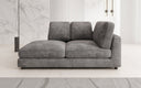 Designer chaise longue/sofa Thalessa in ribstof