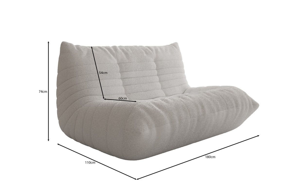 Canapé design 2 places Calmo en Peluche Bouclé
