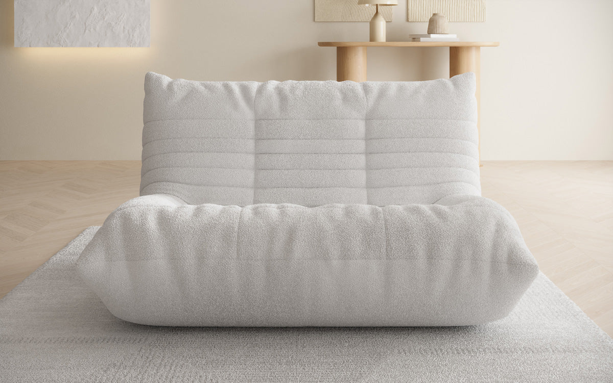 Canapé design 2 places Calmo en Peluche Bouclé