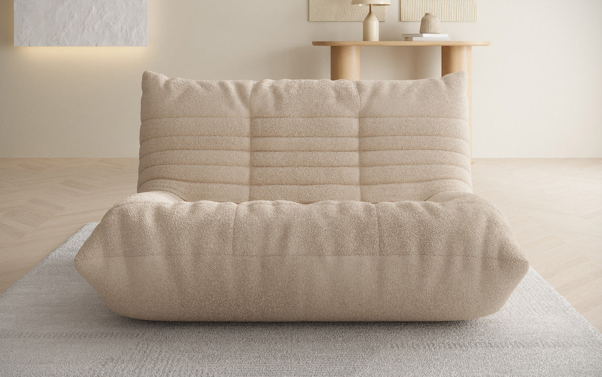 Canapé design 2 places Calmo en Peluche Bouclé