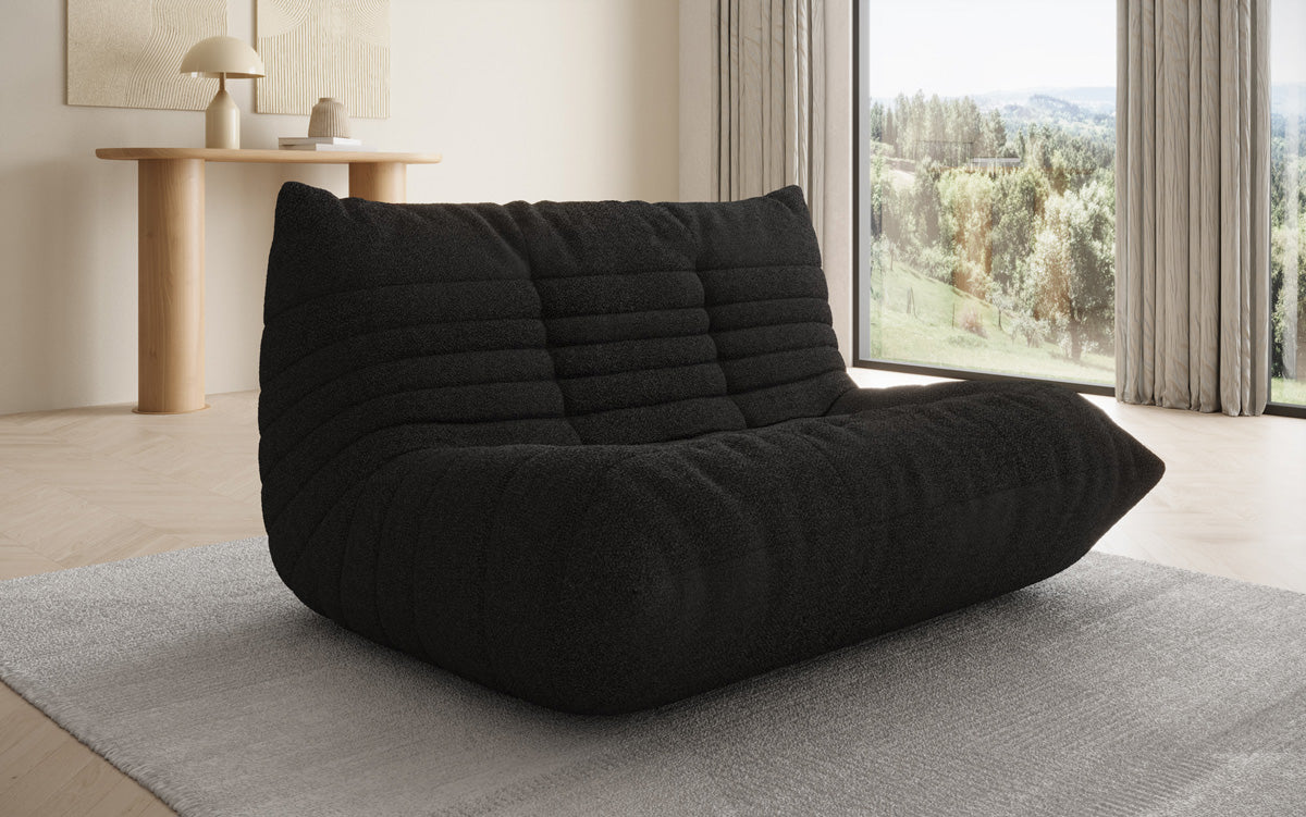 Canapé design 2 places Calmo en Peluche Bouclé