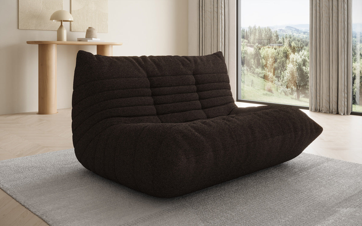 Canapé design 2 places Calmo en Peluche Bouclé