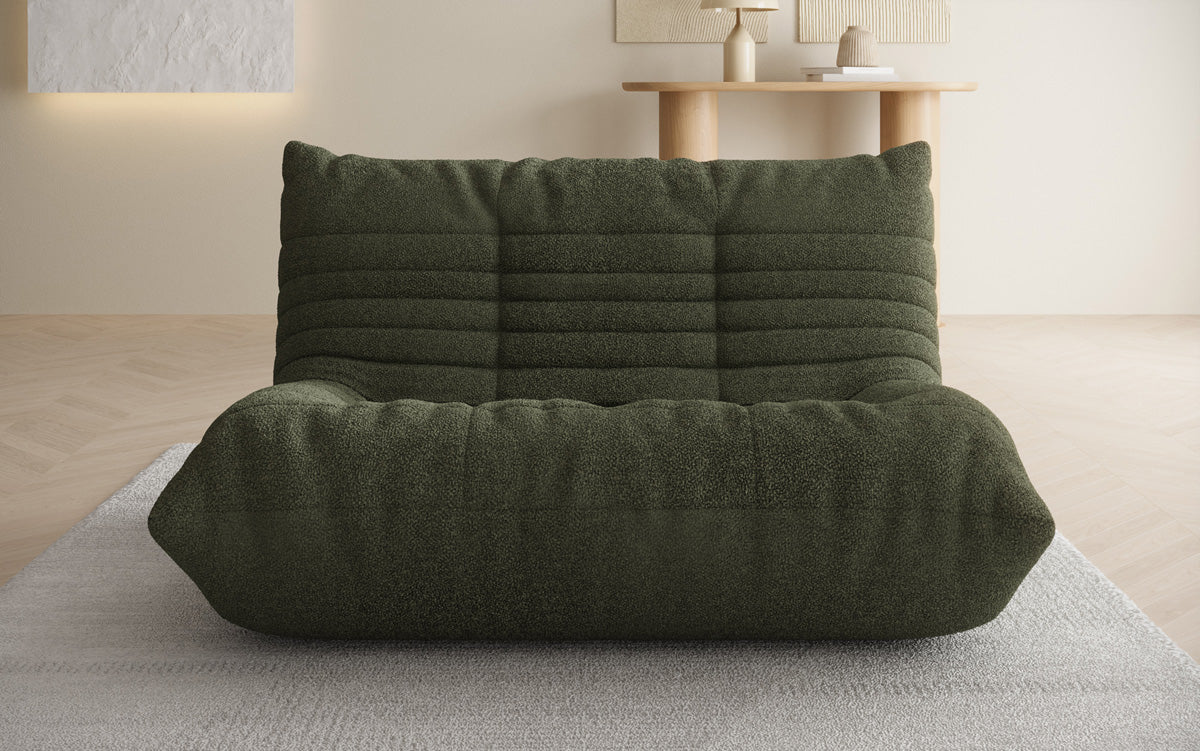 Canapé design 2 places Calmo en Peluche Bouclé