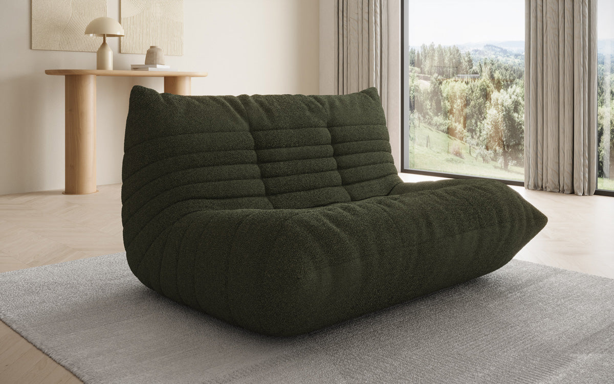 Canapé design 2 places Calmo en Peluche Bouclé