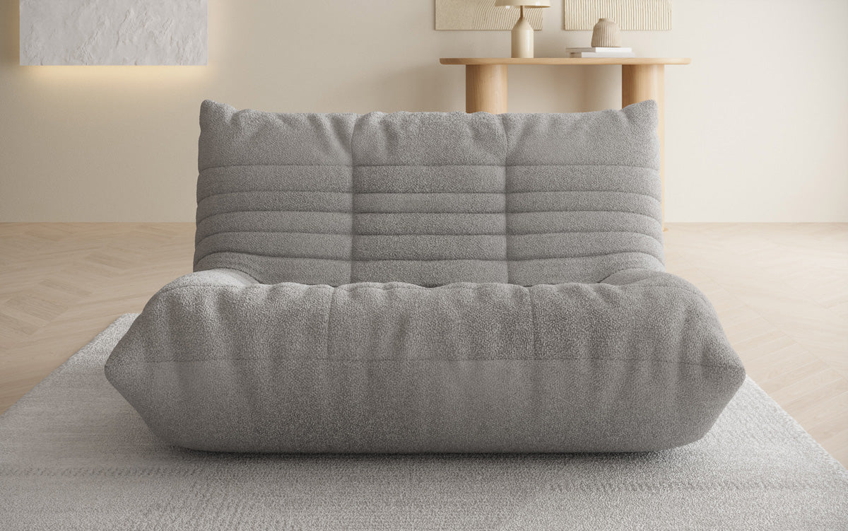 Canapé design 2 places Calmo en Peluche Bouclé
