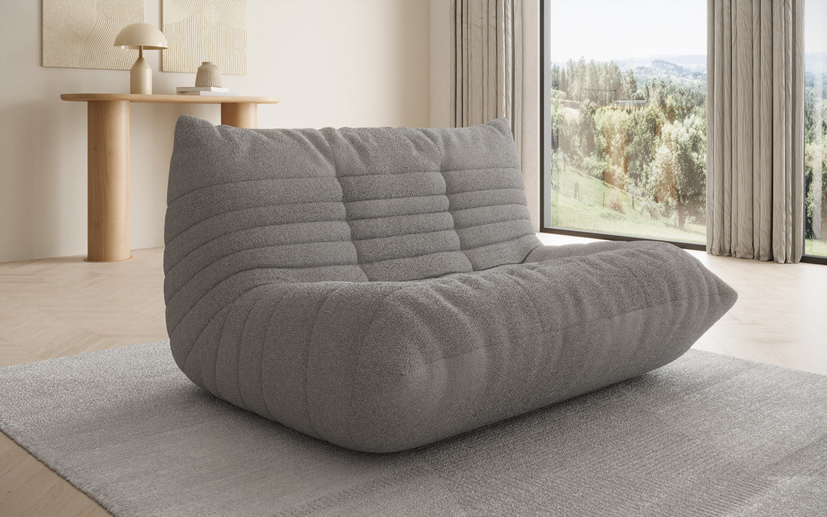 Canapé design 2 places Calmo en Peluche Bouclé