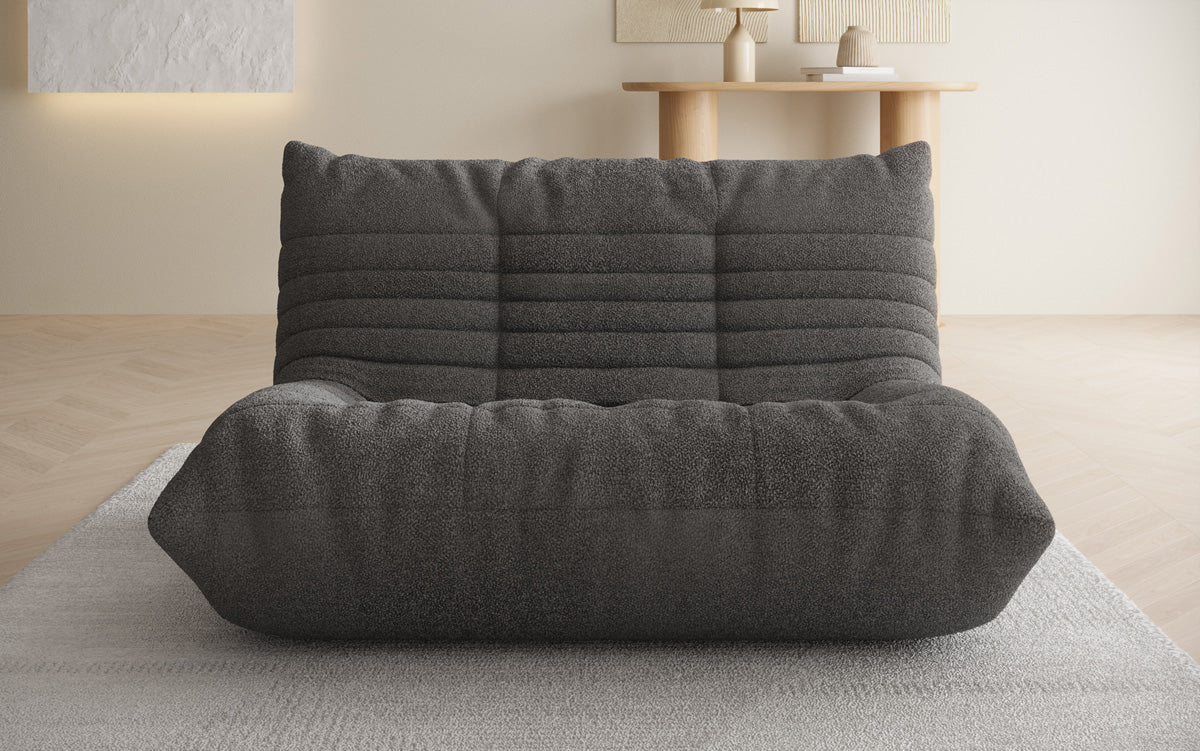 Canapé design 2 places Calmo en Peluche Bouclé