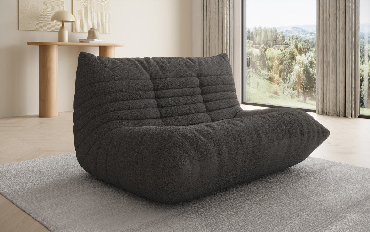 Canapé design 2 places Calmo en Peluche Bouclé