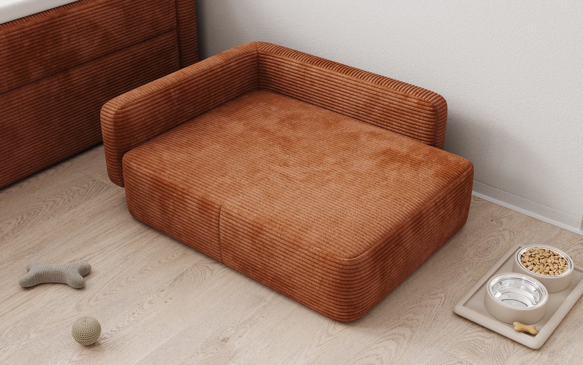 Hondenslaapbank BelloCouch 80 × 60 cm in Ribstof