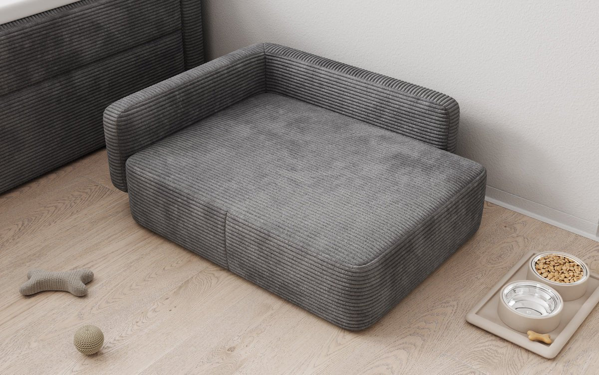 Hondenslaapbank BelloCouch 80 × 60 cm in Ribstof