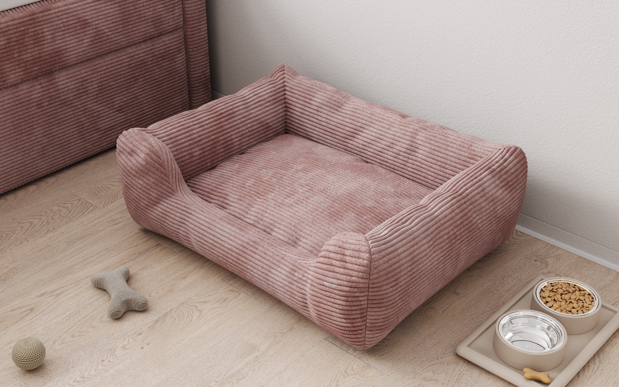 Hondenbed Cosmo 60 × 80 cm in Ribstof