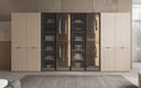 Moduro Rivon – Modulaire design kledingkast met geribbeld glasfront en structuurpanelen