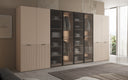 Moduro Rivon – Modulaire design kledingkast met geribbeld glasfront en structuurpanelen