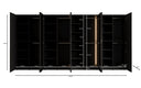Moduro Kalen – Armoire design à quatre modules avec façades en bois et verre structuré