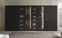 Moduro Rivon – Modulaire design kledingkast met geribbeld glasfront en structuurpanelen