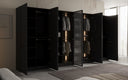 Moduro Rivon – Modulaire design kledingkast met geribbeld glasfront en structuurpanelen