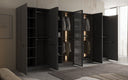 Moduro Rivon – Modulaire design kledingkast met geribbeld glasfront en structuurpanelen