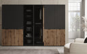Moduro Arven – Drie-module design kledingkast met hout- en glasfront