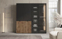 Moduro Ravel – Tweedelige design kledingkast met hout- en structuurglasfront