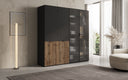 Moduro Ravel – Tweedelige design kledingkast met hout- en structuurglasfront